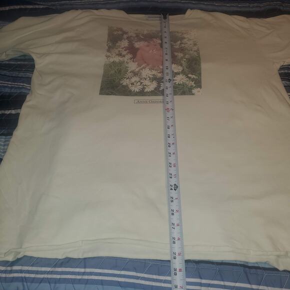 Vintage 90s Size 2X Anne Geddes 100% Cotton T Shirt Yellow Baby Daisies FLAWS - Picture 11 of 11